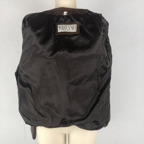 *SOLD* West End Brown Leather Full Zip Jacket Sz M - Picture 9 of 12